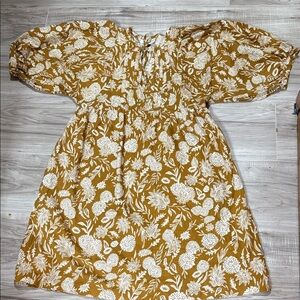 Universal Thread Mustard Floral Midi Dress Size xs